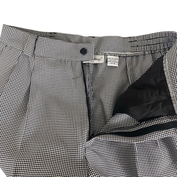 NOS Vintage Dark Academia High Waisted Black Houndstooth Trousers Pants Size 14P - Picture 5 of 14